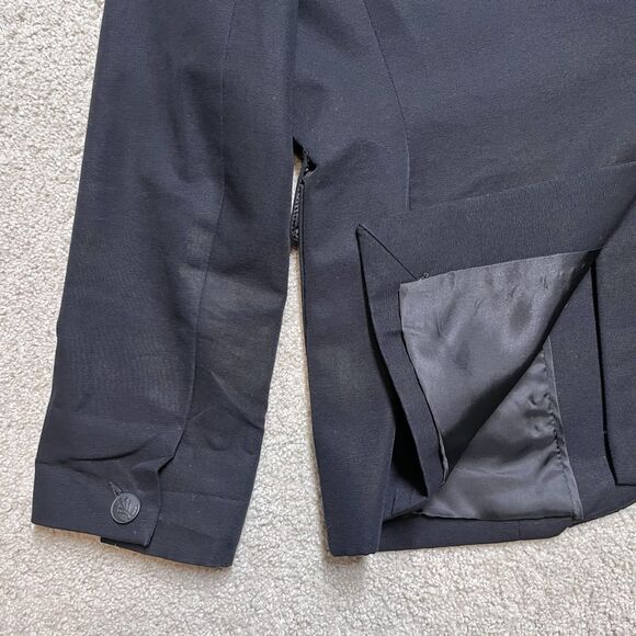 Rag & Bone Leather Collar Blazer Jacket Womens 4 Black Two-Button Preppy Career - Picture 9 of 12
